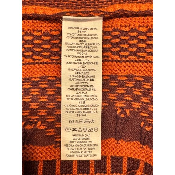 Free People Orange Knit Boho Sweater Dress XS Bell Sleeves Tie Back V Neck - Picture 7 of 15